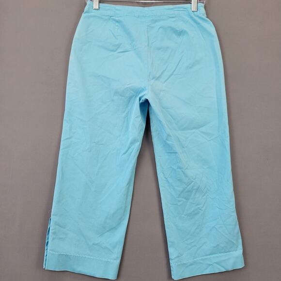 JH Collectibles Stretch Capri Baby Blue Straight Leg Women's Petite Size 8 Pants - Picture 2 of 11